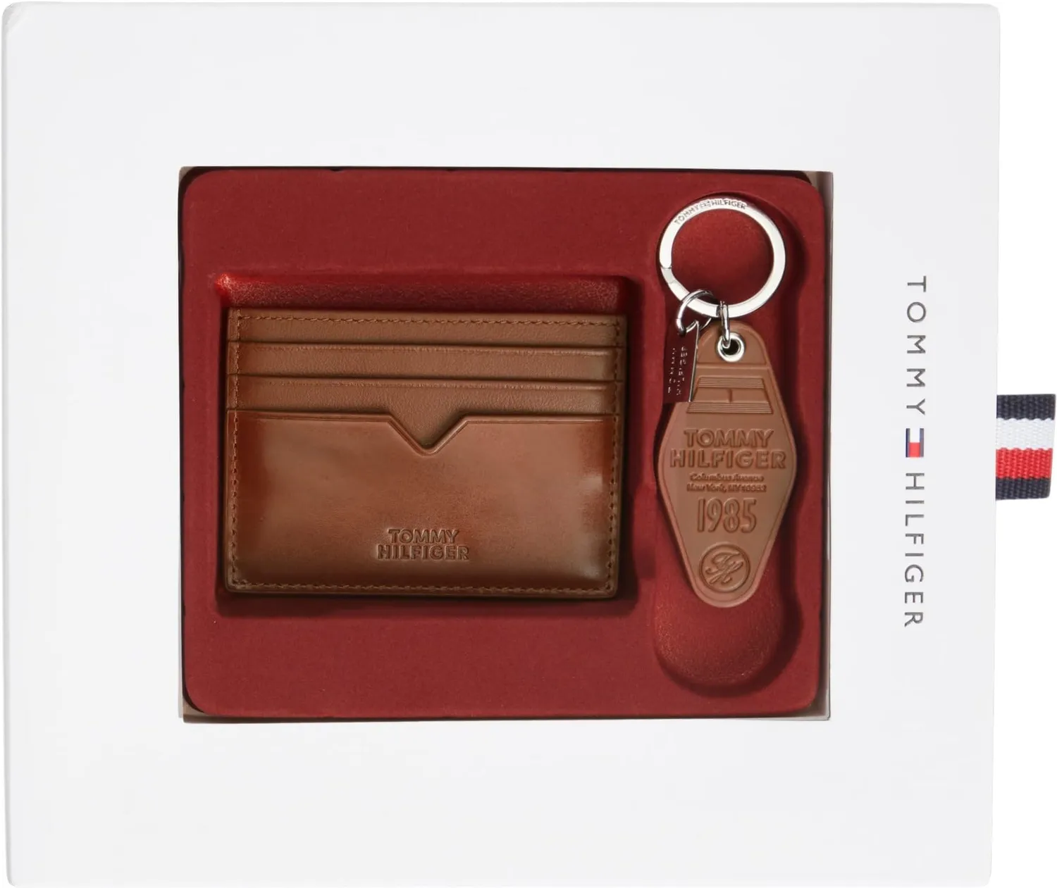Tommy Hilfiger AM0AM14804 portachiavi pelle cognac