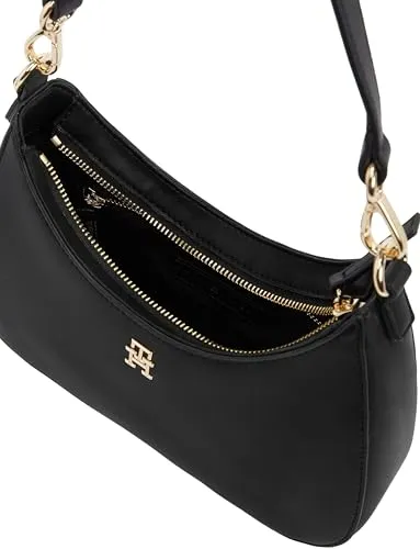 Tommy Hilfiger Logotape borsa spalla nera con zip