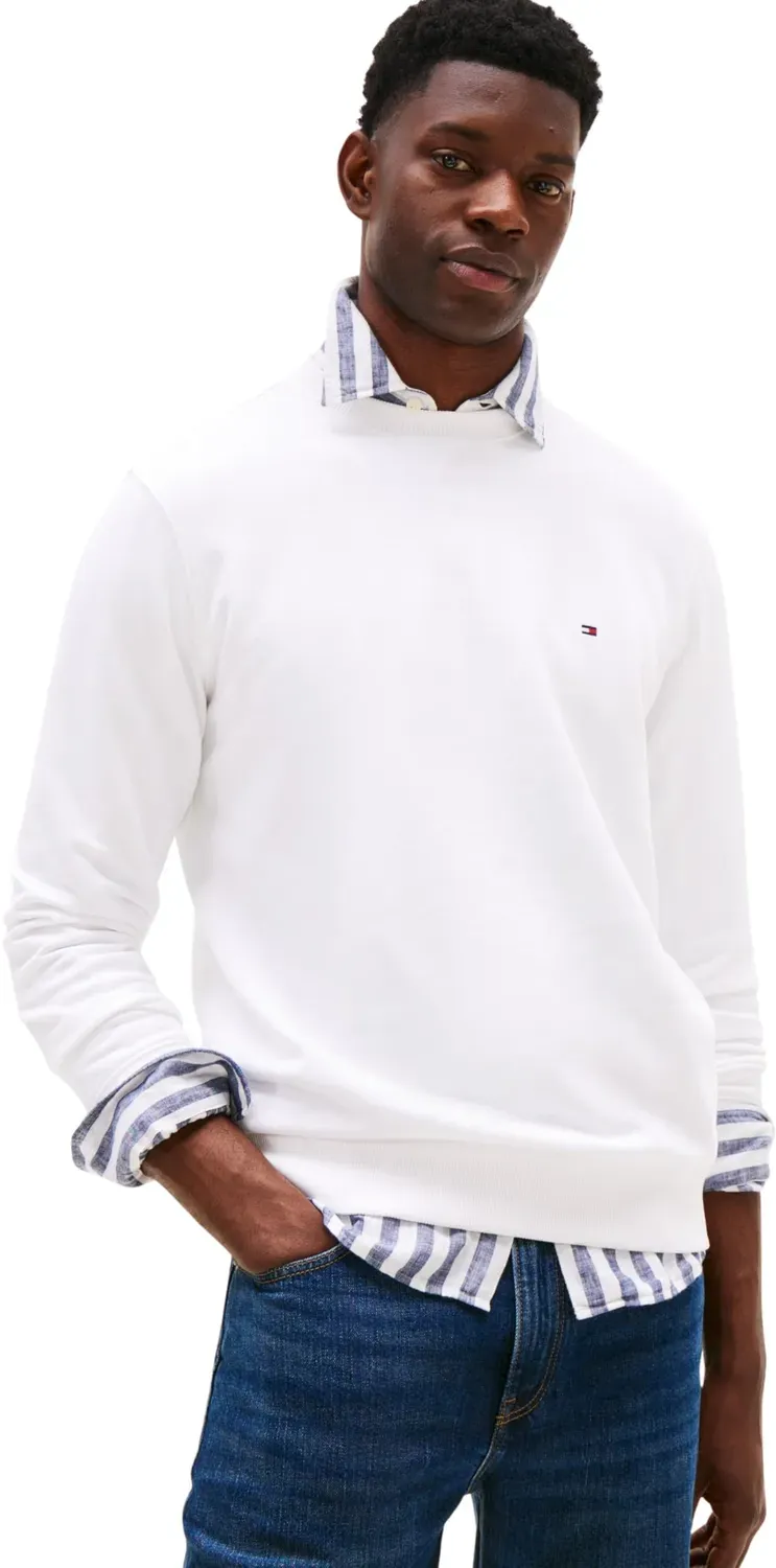 Tommy Hilfiger Essential Terry Crewneck felpa uomo bianca M