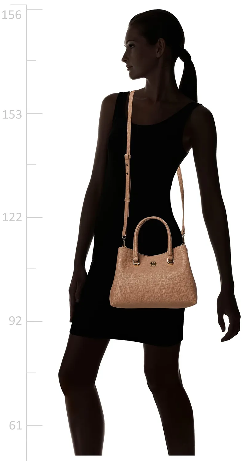 Tommy Hilfiger TH Emblem Small Satchel borsa donna Oat Milk