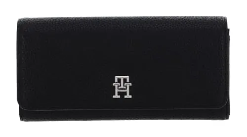 Tommy Hilfiger TH Emblem Large Flap portafogli donna nero OS