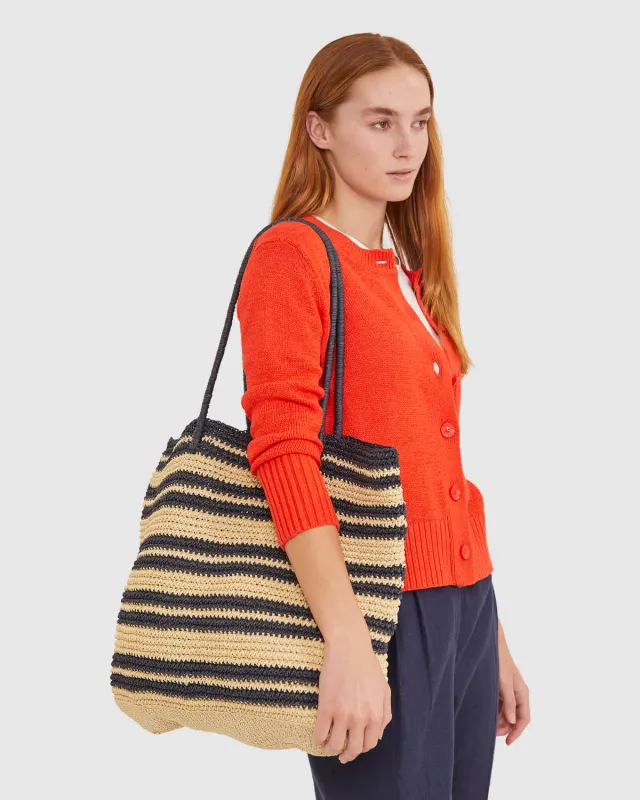 Sportscraft Raffia Bag borsa mare righe taglia unica