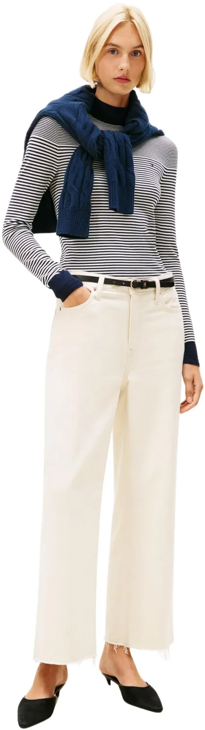 Tommy Hilfiger Jersey Maglia Donna Lupetto Cotone Bio Nero