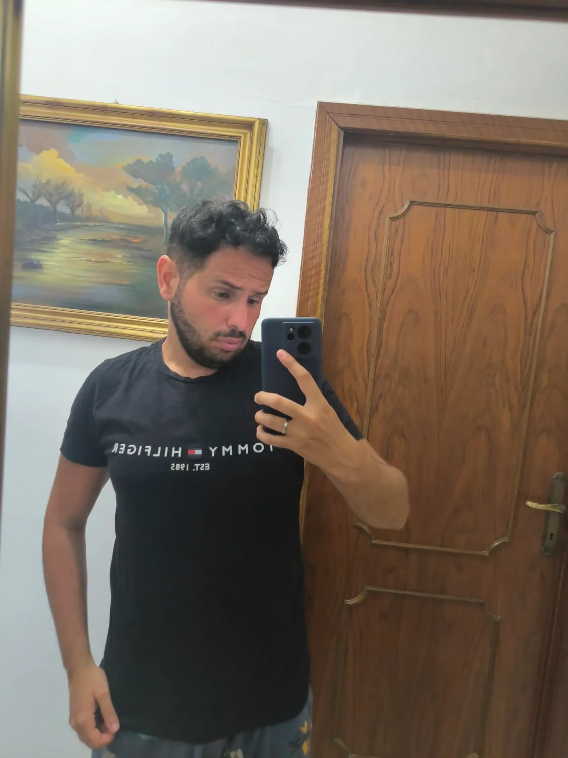 Tommy Hilfiger Core Logo t-shirt uomo nera cotone