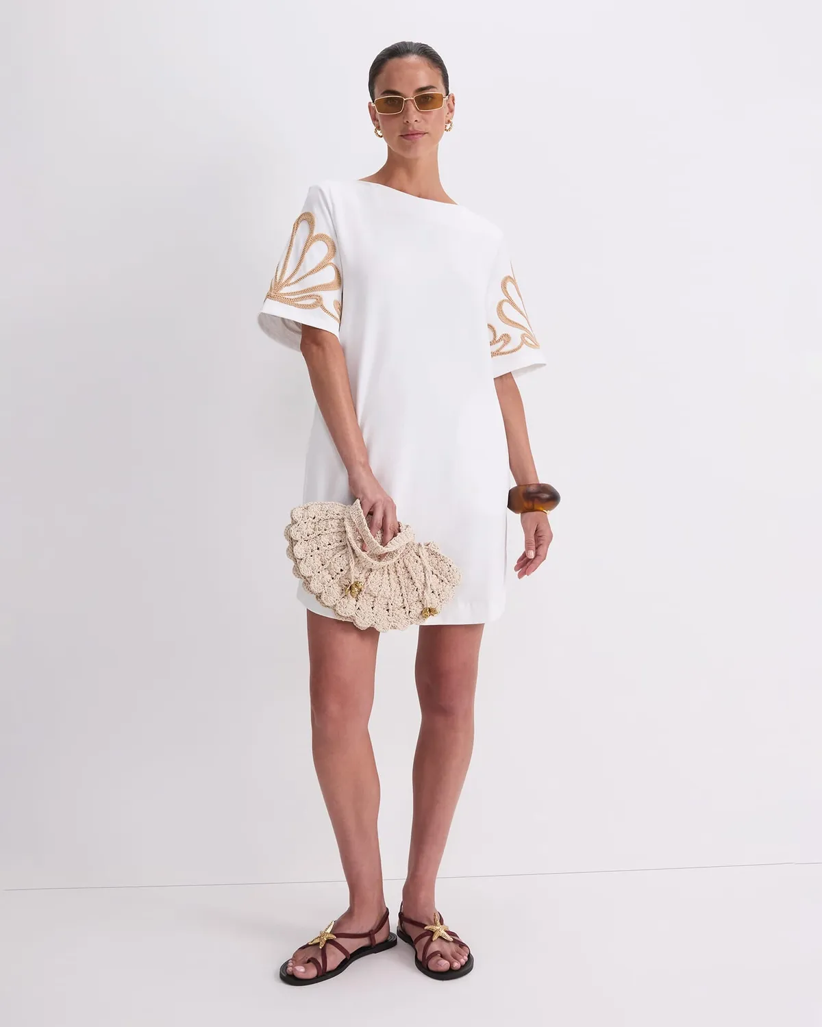 Sportscraft Eliza Embroidery Mini abito cotone