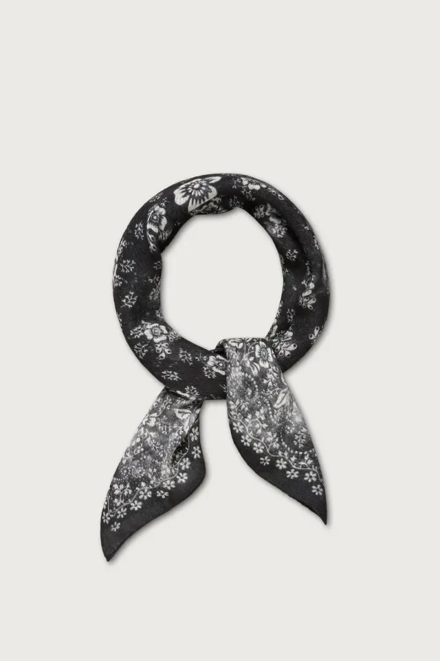 Massimo Alba Bandana Nero Lavato 70x70 cashmere