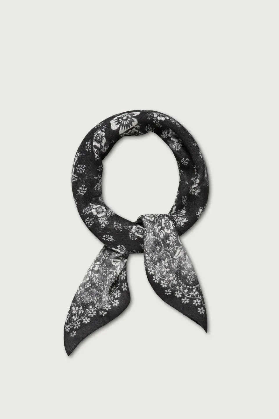 Massimo Alba Bandana Nero Lavato 70x70 cashmere