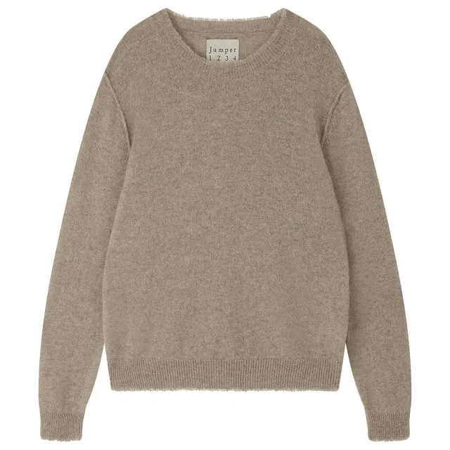 Jumper 1234 Cashmere Distressed Crew maglione marrone comodo
