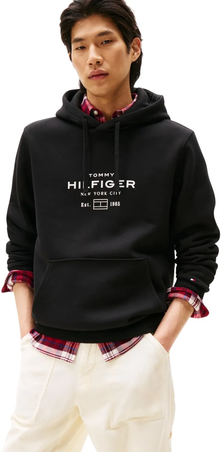 Tommy Hilfiger Oval Graphic felpa cappuccio uomo nera