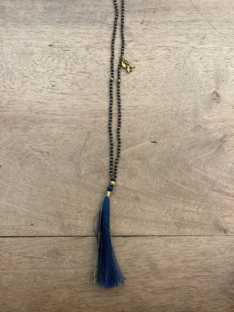 LOL Roma Mala collana vetro e seta nera taglia unica