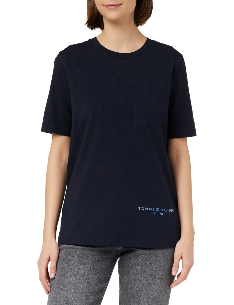 Tommy Hilfiger T-shirt Donna Maniche Corte Girocollo Cotone