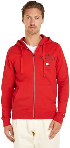 Tommy Hilfiger felpa cappuccio zip uomo Desert Sky cotone