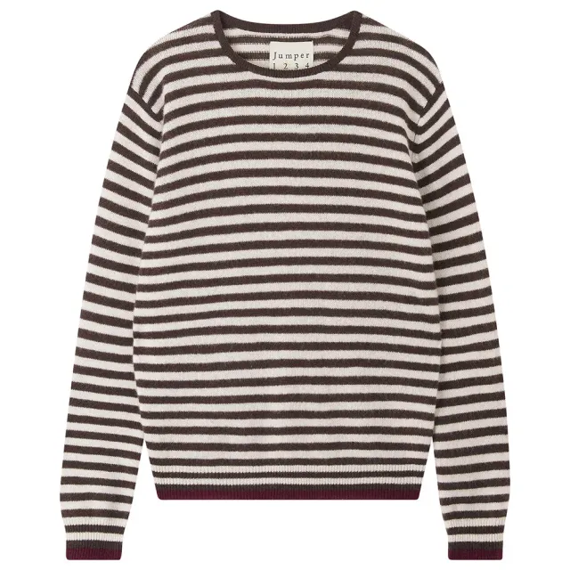 Jumper 1234 Tipped Little Stripe maglione marrone cashmere