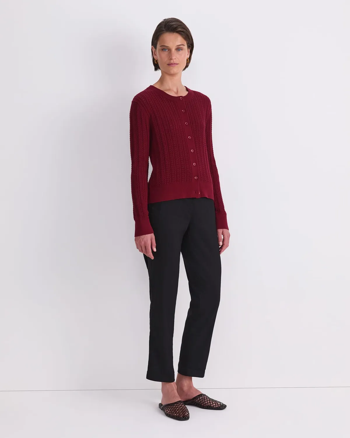 Sportscraft Elka Cable Pointelle cardigan cotone donna