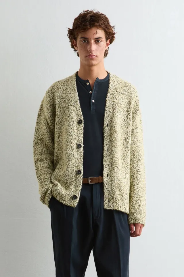 Massimo Alba LINUS cardigan olive in lana e alpaca