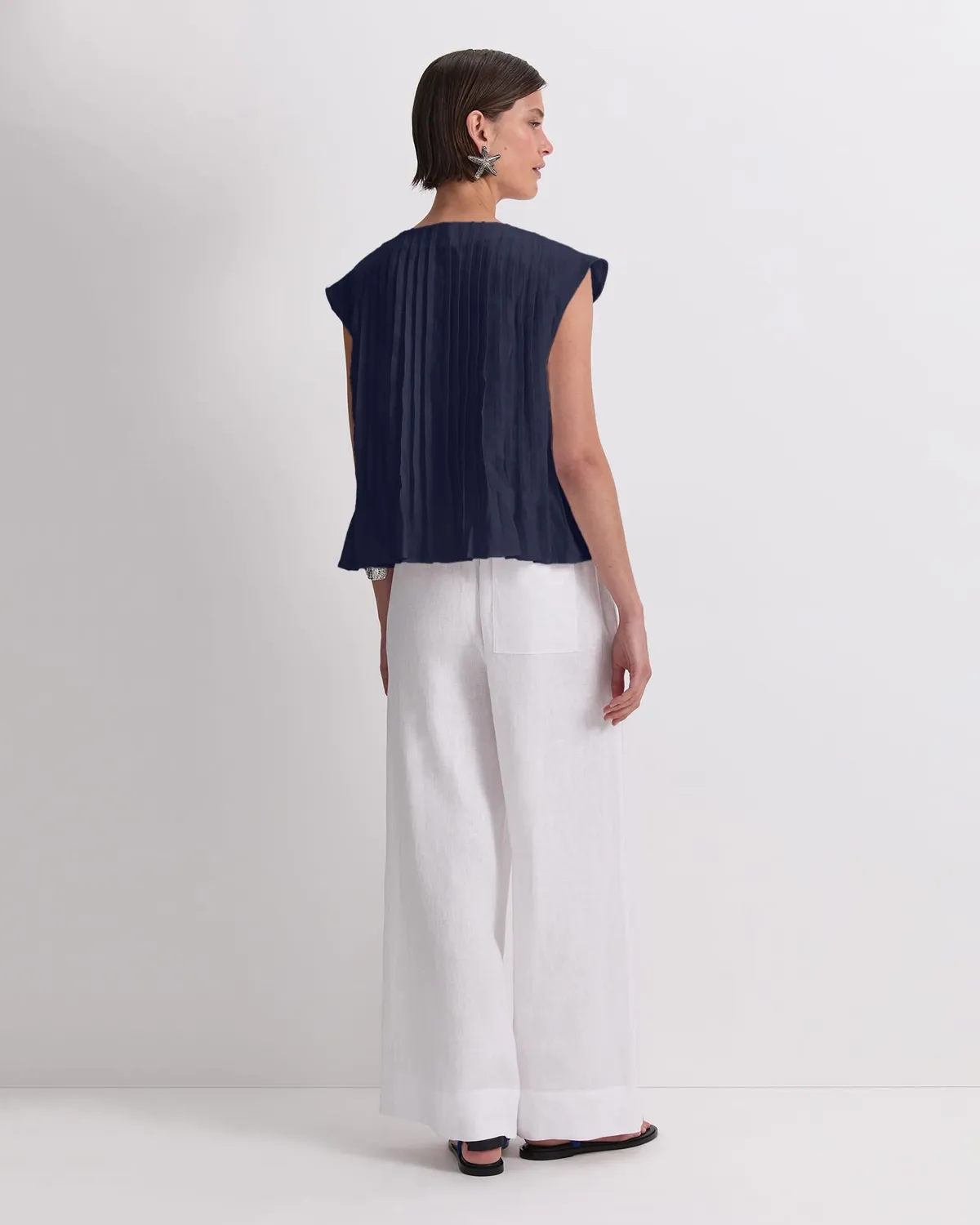 Sportscraft Ariana Pintuck Blouse blusa lino donna