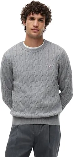 Tommy Hilfiger Classic Cotton Cable MW0MW33132 maglione cotone nero