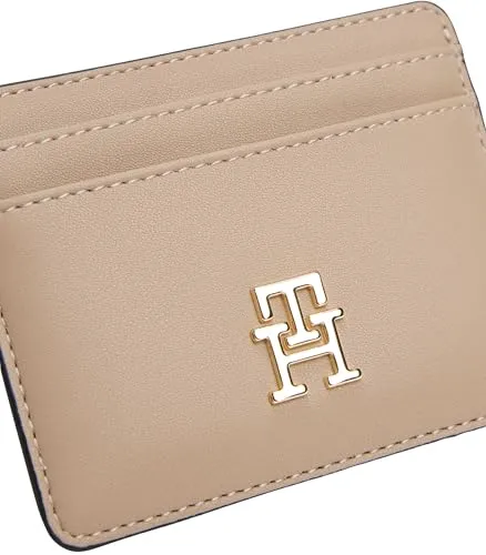 Tommy Hilfiger Feminine Logo Porta Carte Donna Beige