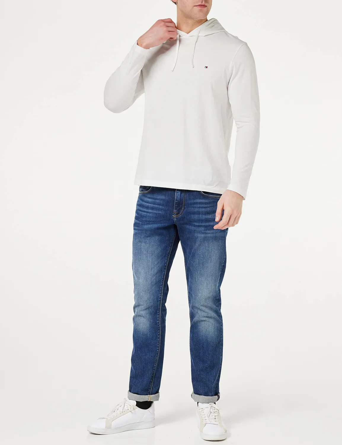 Tommy Hilfiger Felpa Uomo Cappuccio Cotone Taglia XL Manica Lunga
