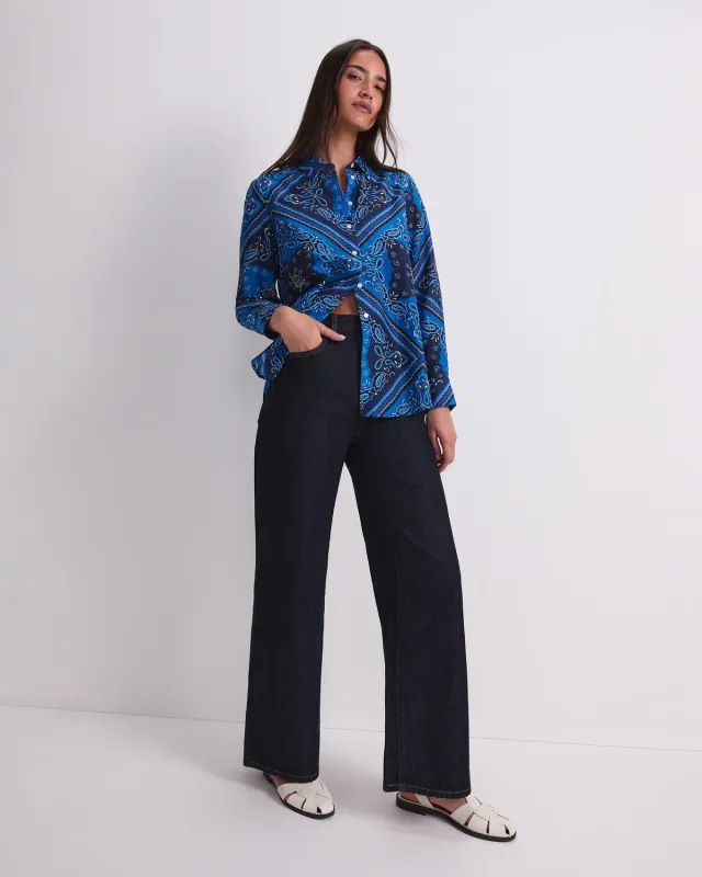 Sportscraft Bandana Print camicia donna seta cotone