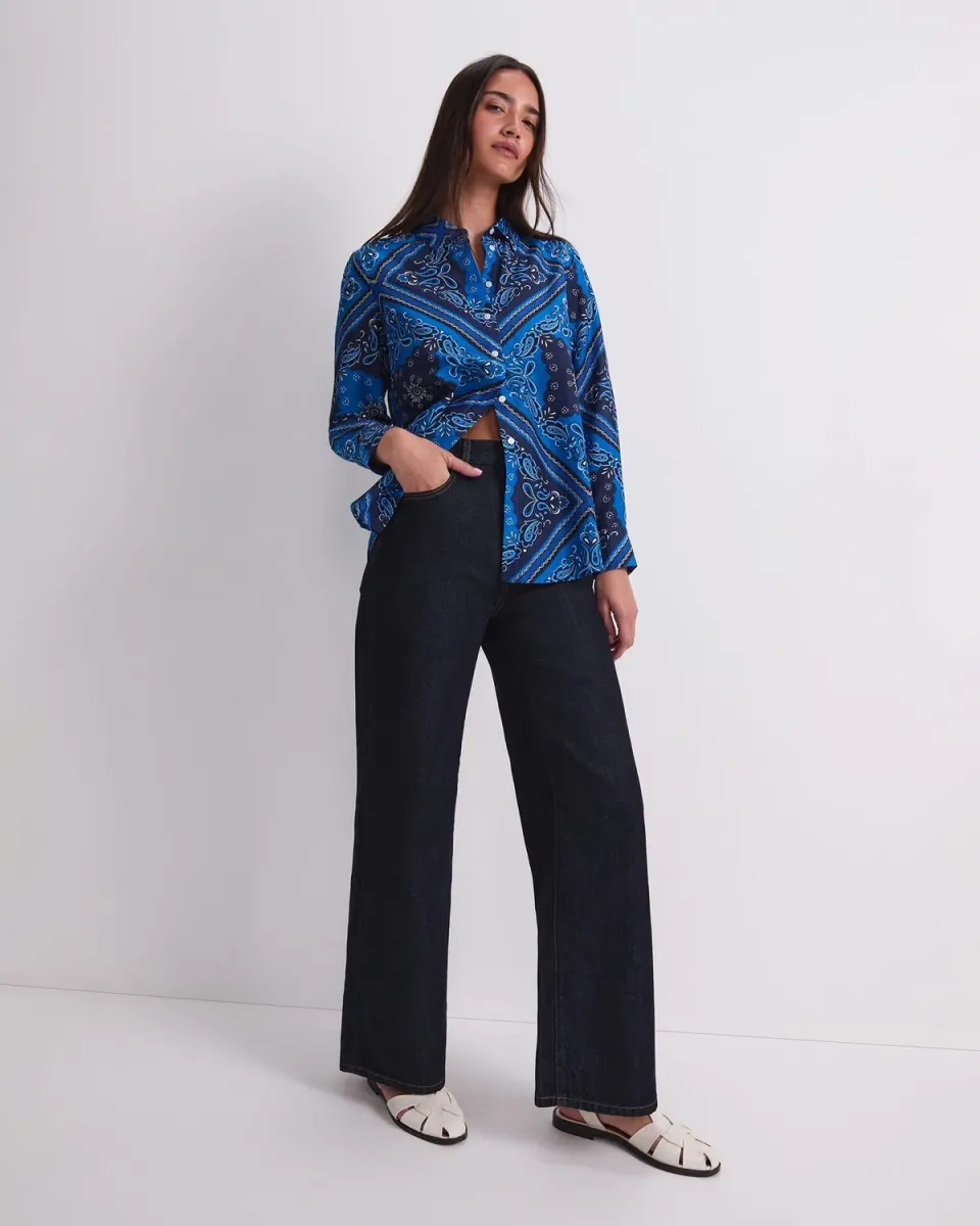 Sportscraft Bandana Print camicia donna seta cotone
