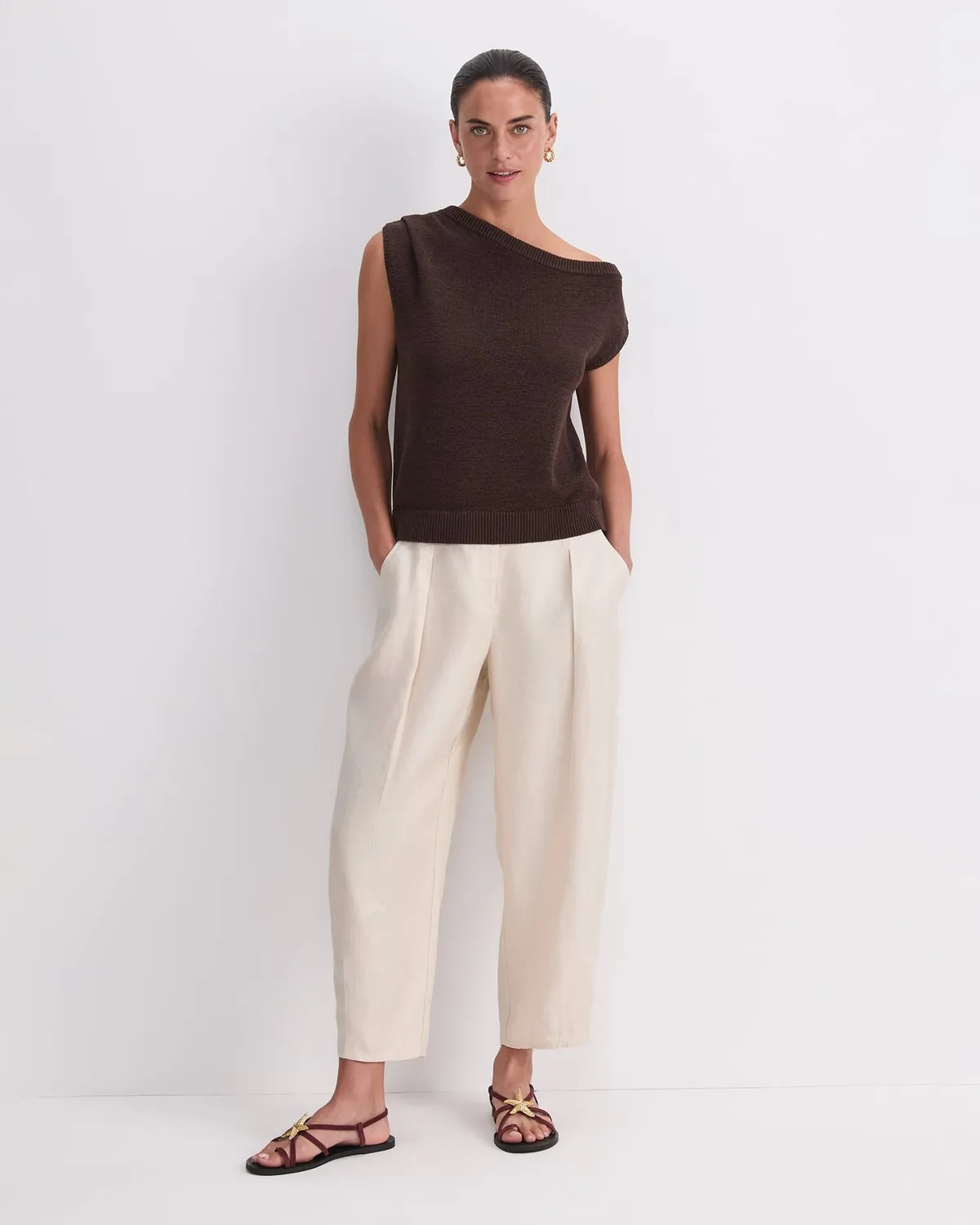 Sportscraft Josie Asymmetric maglia cotone scollo aperto