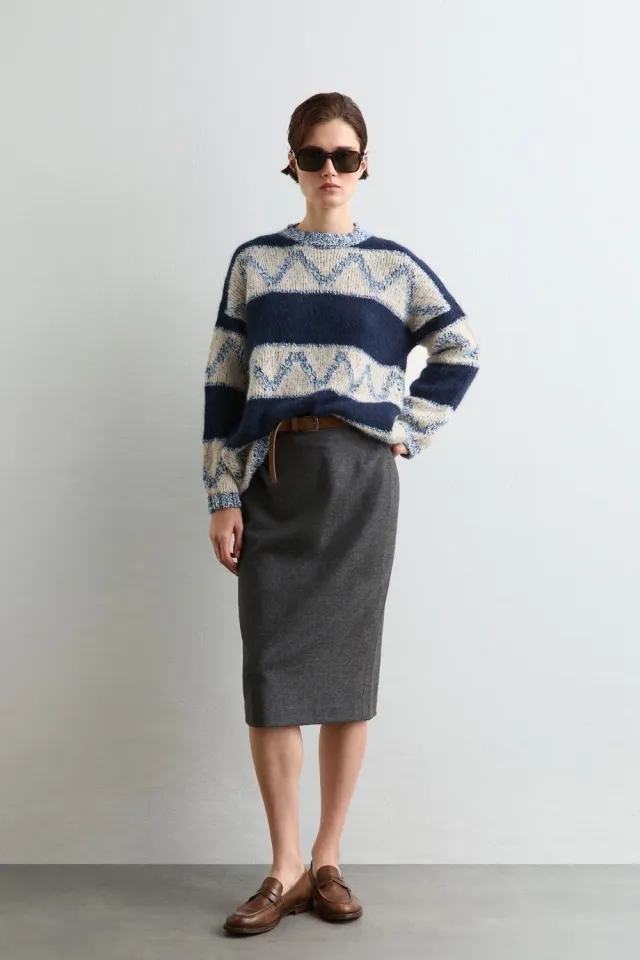 Massimo Alba Juliet maglione lana alpaca Blu
