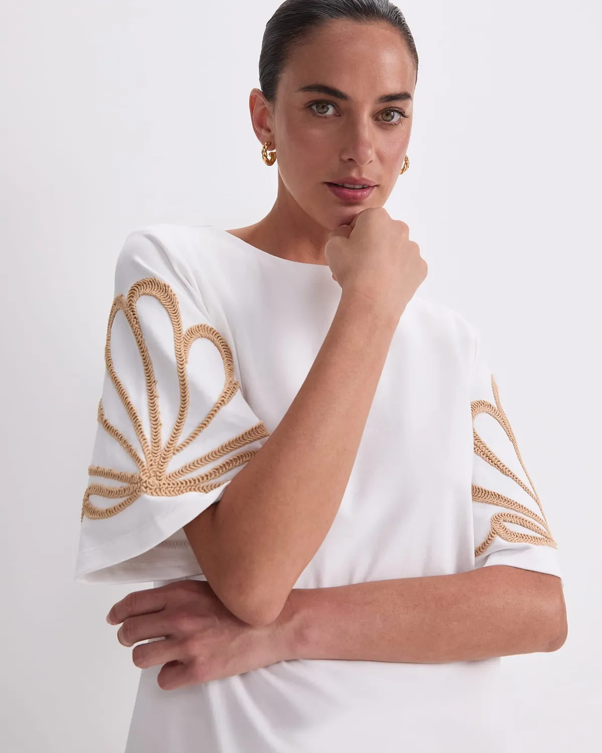 Sportscraft Eliza Embroidery Top maglia cotone ricamata