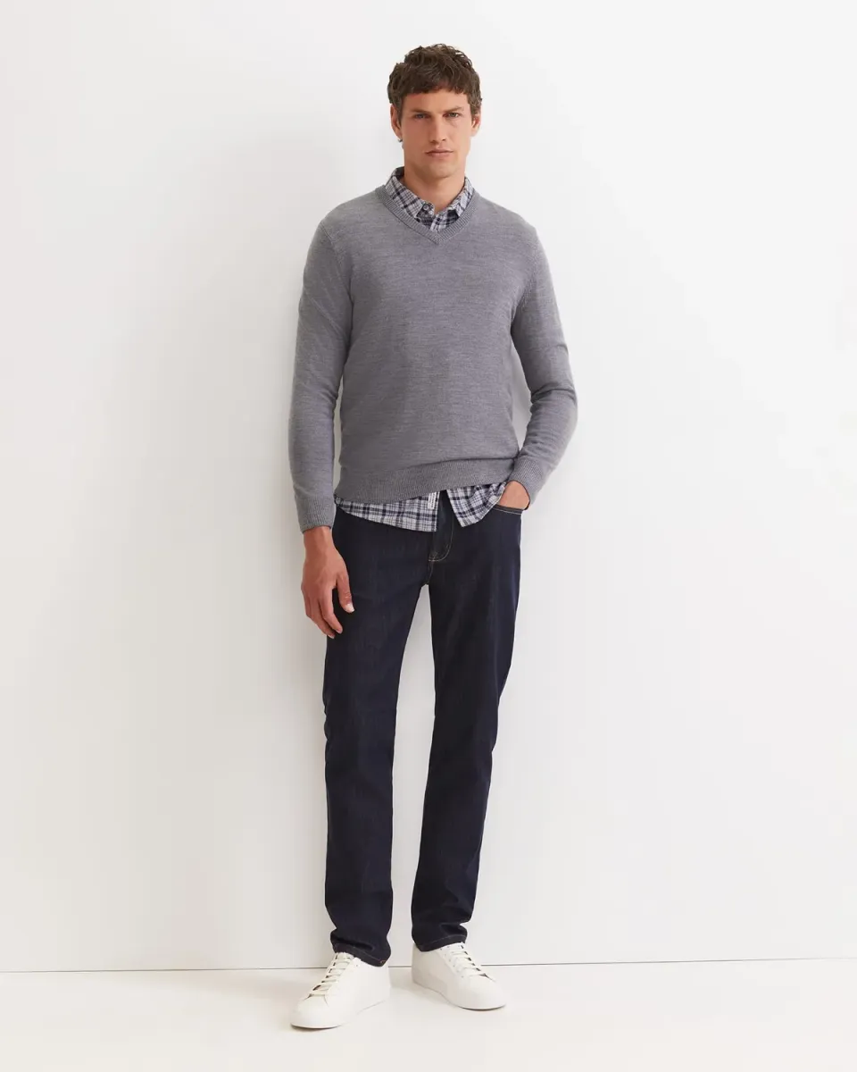 Sportscraft Merino V-Neck maglione uomo extra fine