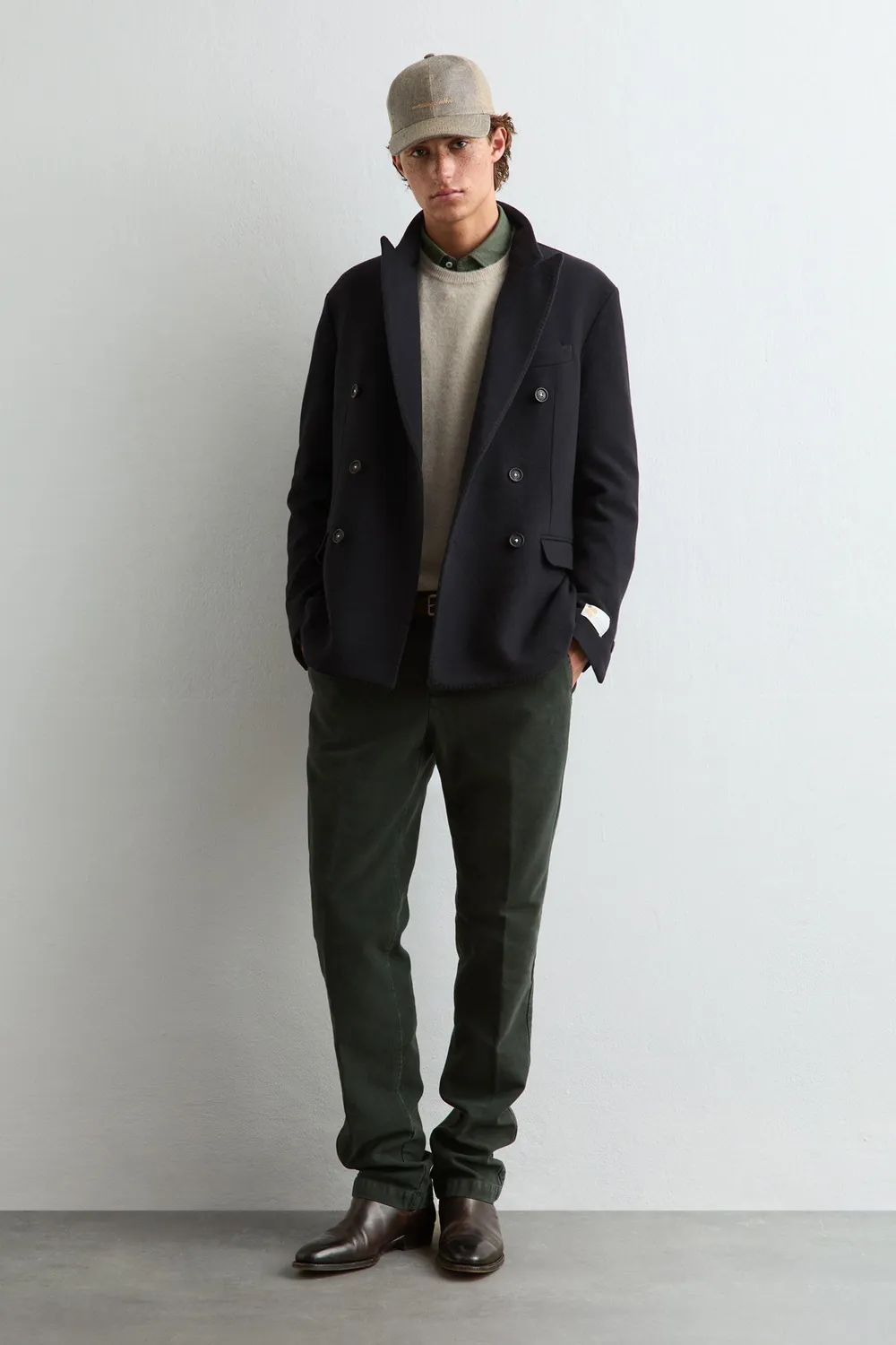 Massimo Alba Kane maglione girocollo sesame cashmere