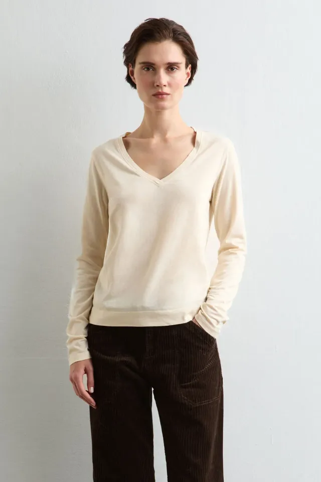 Massimo Alba Leeds t-shirt donna soft white cotone cashmere