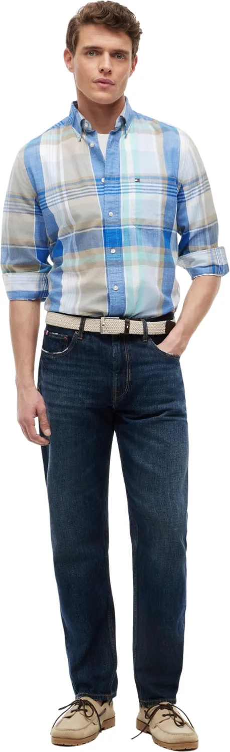 Tommy Hilfiger camicia uomo manica lunga L cotone classica