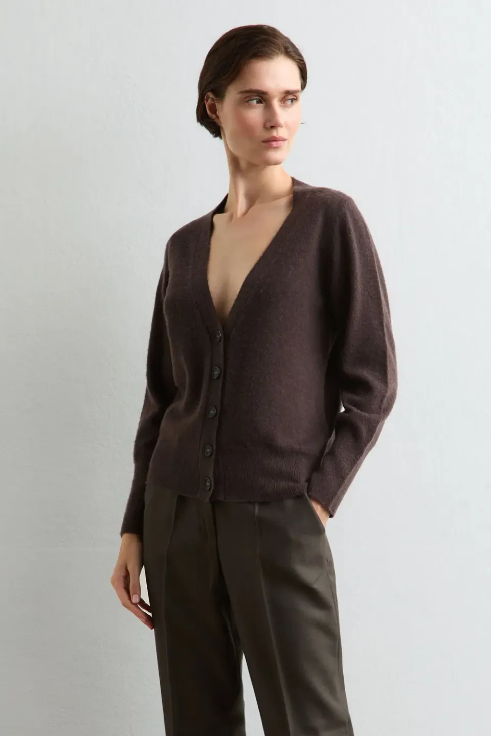 Massimo Alba HOPE cardigan donna chicory coffee cashmere