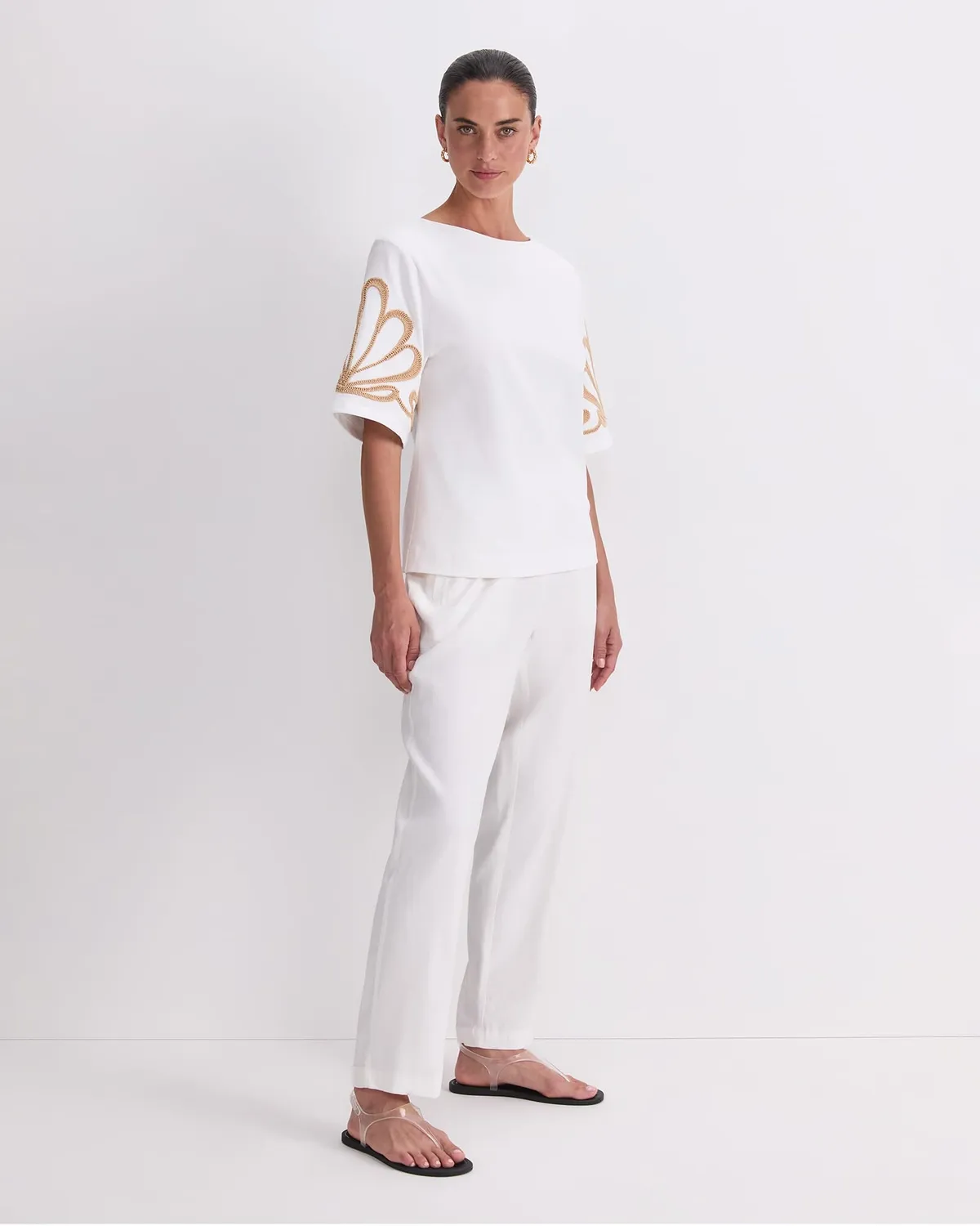 Sportscraft Eliza Embroidery Top maglia cotone ricamata