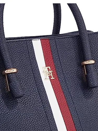 Tommy Hilfiger TH Emblem Satchel borsa donna blu spazio OS