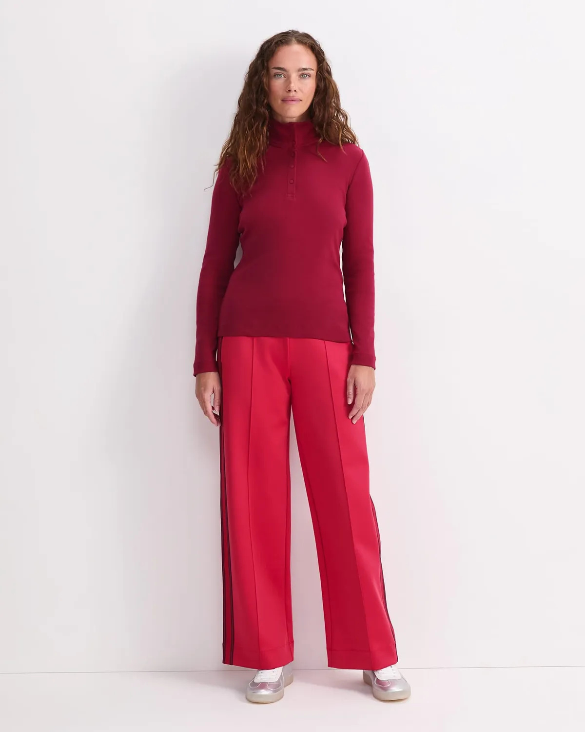 Sportscraft Lucy top collo alto costine snap