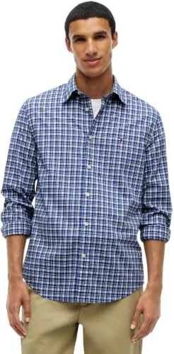 Tommy Hilfiger Flex Poplin Tartan MW0MW44595 camicia L quadri blu