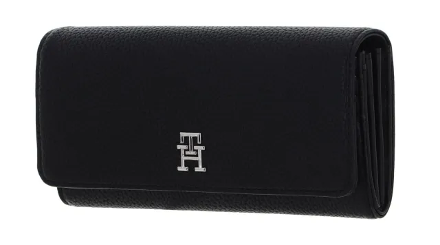 Tommy Hilfiger TH Emblem Large Flap portafogli donna nero OS