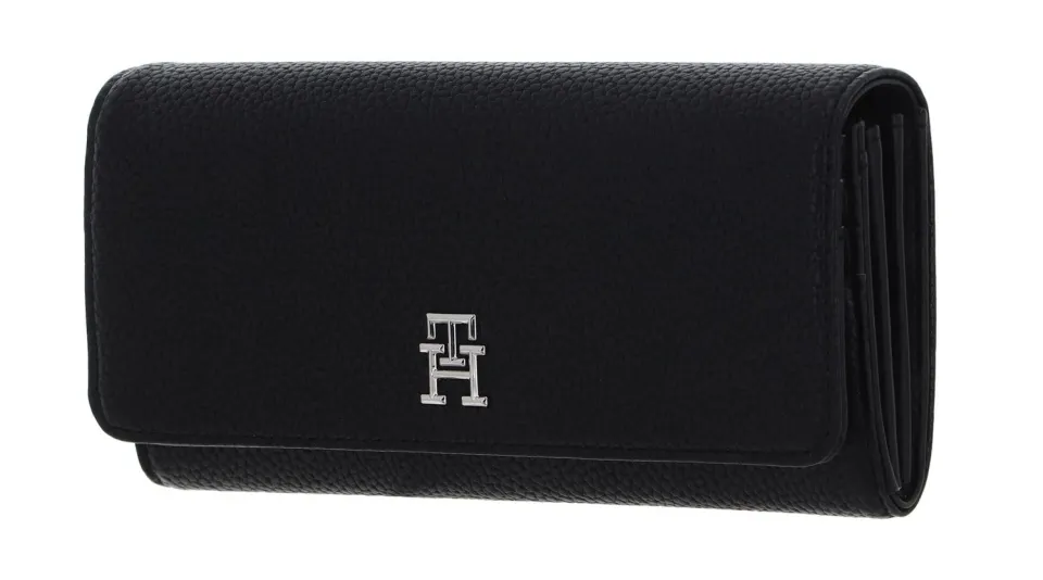 Tommy Hilfiger TH Emblem Large Flap portafogli donna nero OS
