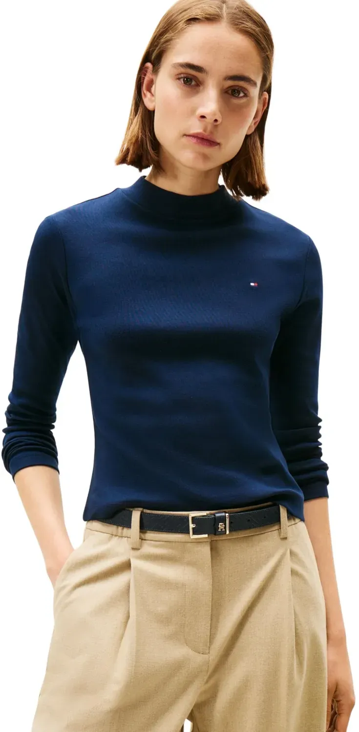 Tommy Hilfiger Slim Cody Mock WW0WW47307 maglia donna nera