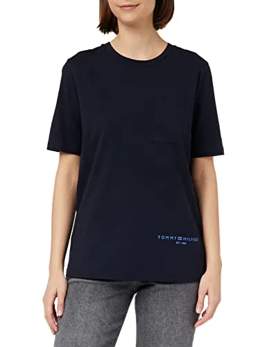 Tommy Hilfiger T-shirt Donna Maniche Corte Girocollo Cotone