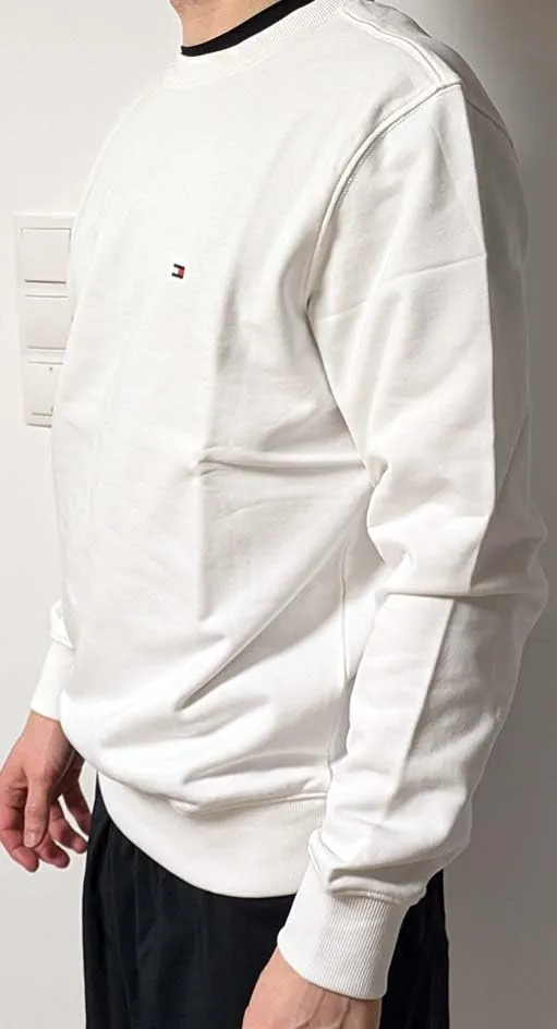 Tommy Hilfiger Essential Terry Crewneck felpa uomo bianca M