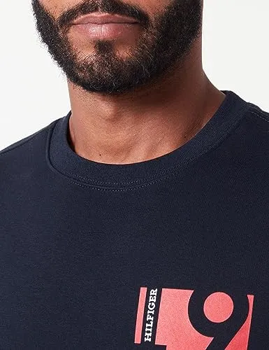 Tommy Hilfiger Chest Print Crewneck felpa uomo XXL blu
