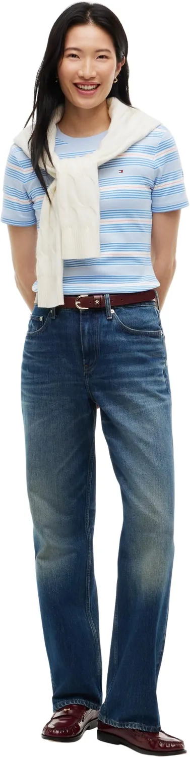 Tommy Hilfiger Slim Cody maglietta righe azzurra XXS