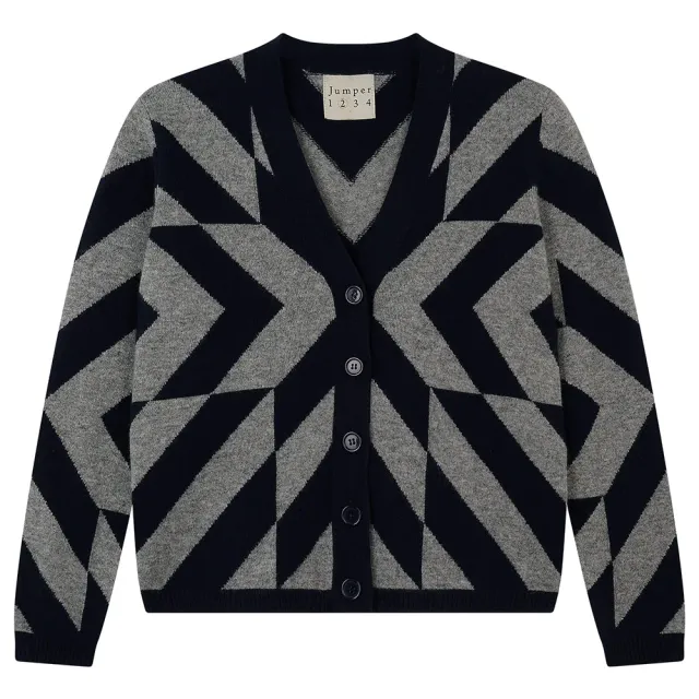 Jumper 1234 Cashmere Dazzle cardigan blu grigio cashmere