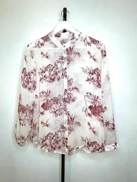 LOL Roma camicia chiffon viscosa nero stampata
