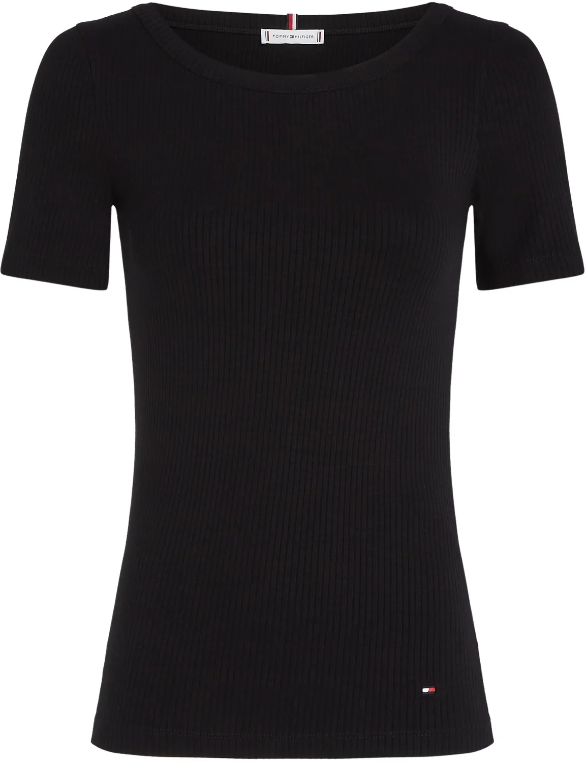Tommy Hilfiger 5X2 Rib Slim Fit t-shirt donna S nera
