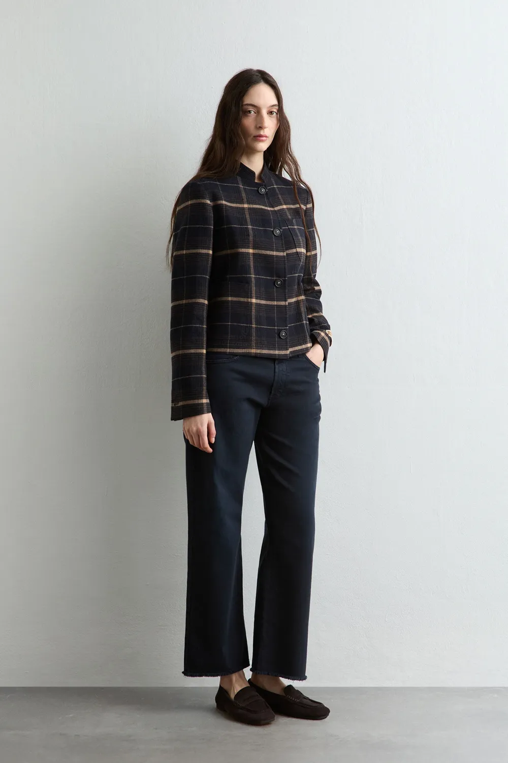 Massimo Alba Agra giacca donna blu lana e cashmere