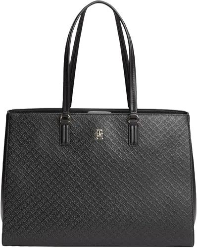 Tommy Hilfiger Daily tote donna monogramma nero unica