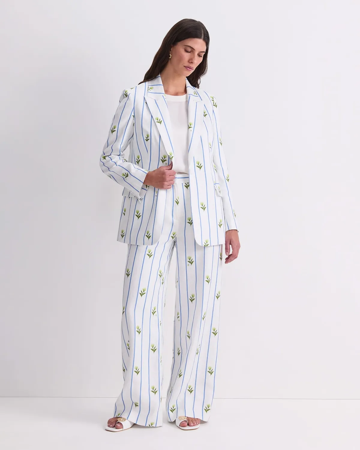 Sportscraft Hampton Stripe blazer lino rigato donna
